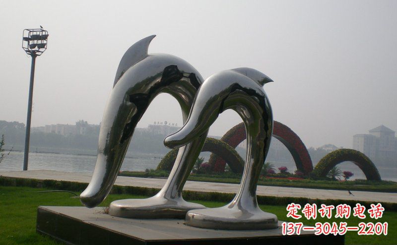 金华精美不锈钢海豚雕塑