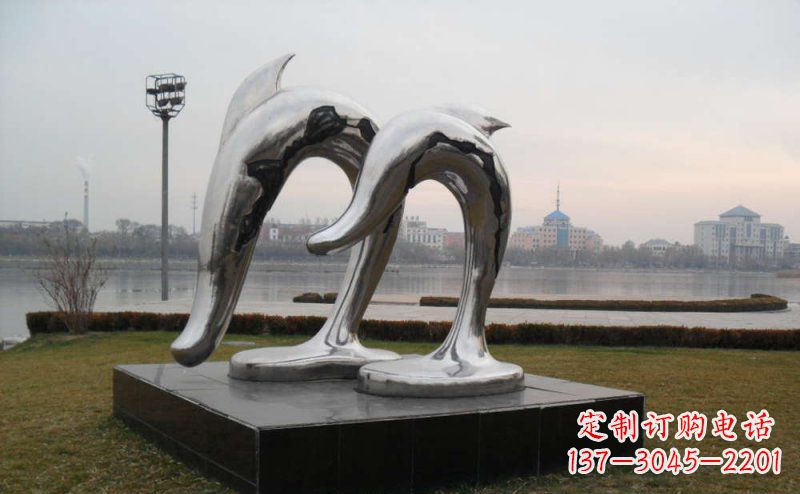 金华精致的不锈钢海豚雕塑