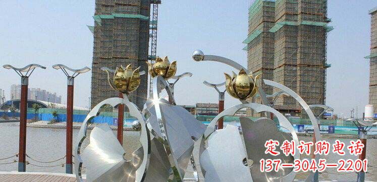金华不锈钢荷叶雕塑——缔造经典之美