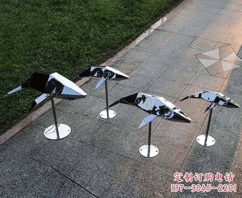 金华不锈钢海豚雕塑精致的海洋之美