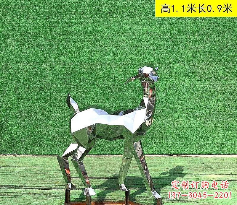 金华不锈钢抽象几何小鹿雕塑