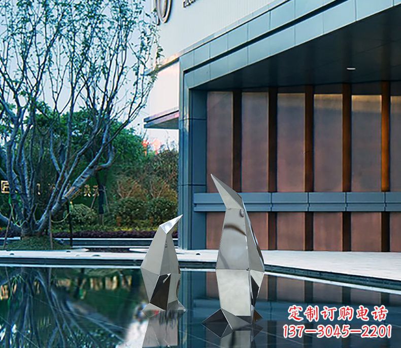 金华不锈钢企鹅雕塑一件来自大自然的艺术品