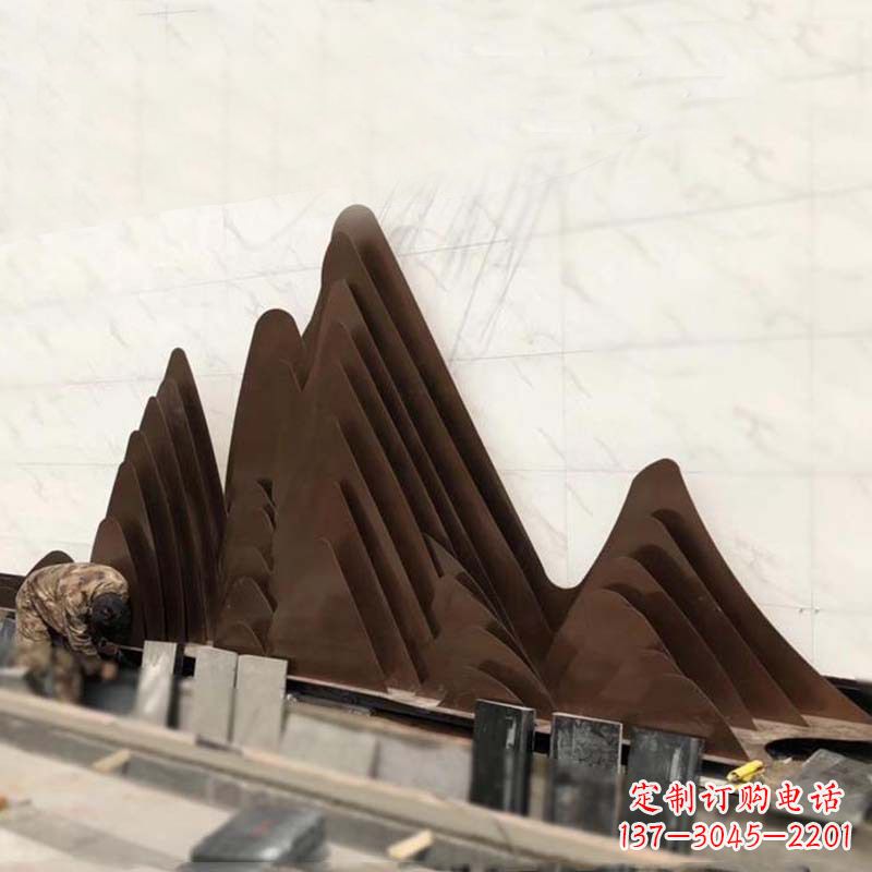 金华精美不锈钢假山雕塑