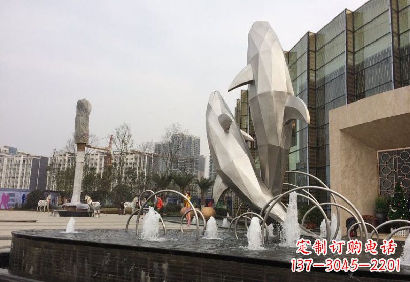金华海豚雕塑——从不锈钢抽象块面到精美的艺术品