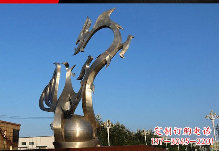金华不锈钢龙凤雕塑艺术精美的精品