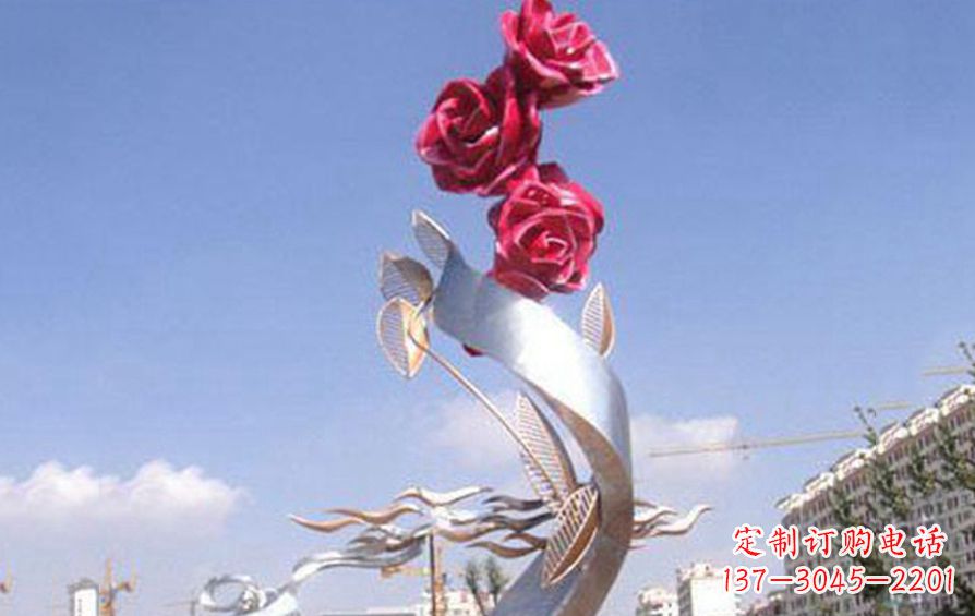 金华精美不锈钢玫瑰雕塑
