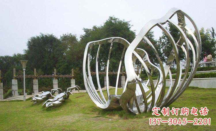 金华不锈钢贝壳雕塑的美