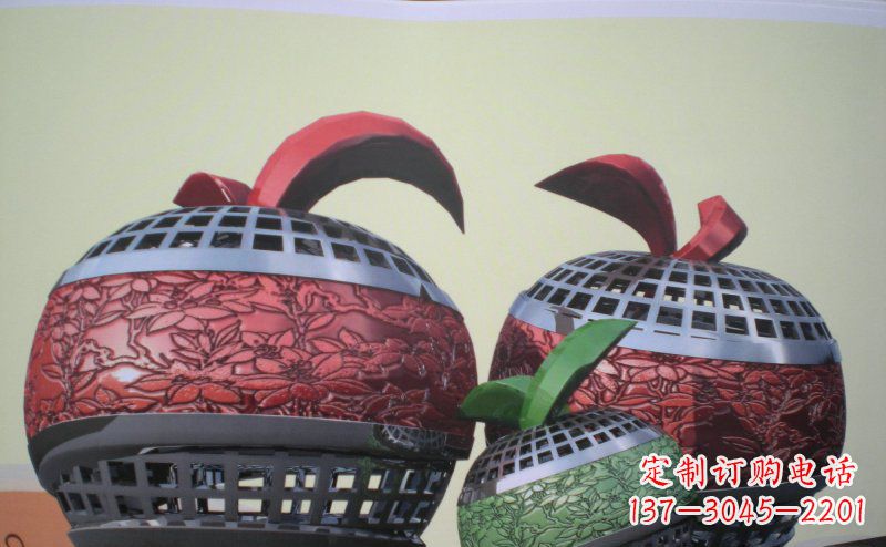 金华不锈钢苹果雕塑