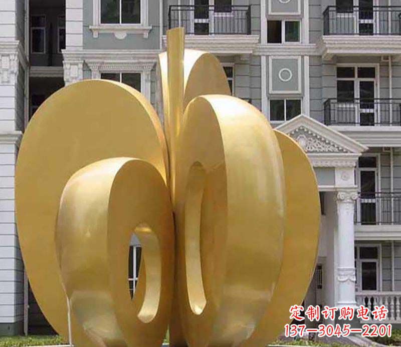 金华不锈钢苹果雕塑极具视觉震撼力