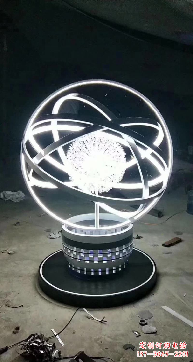 金华不锈钢蒲公英圆环雕塑艺术之美