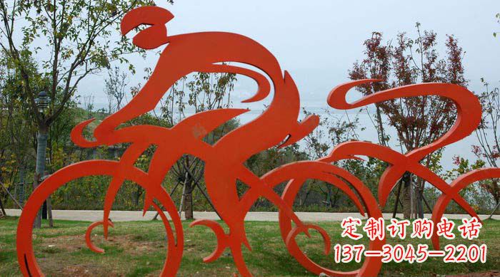 金华不锈钢自行车雕塑捕捉运动精神