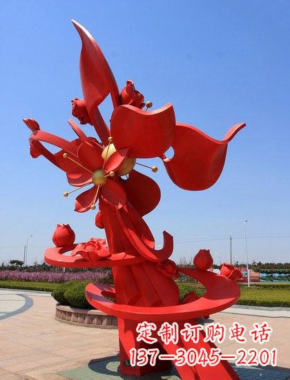金华不锈钢石榴花雕塑艺术与美学的完美结合