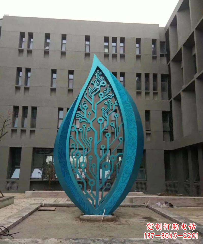 金华不锈钢树叶雕塑精美的艺术品