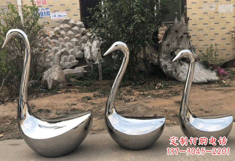 金华不锈钢制作的天鹅雕塑