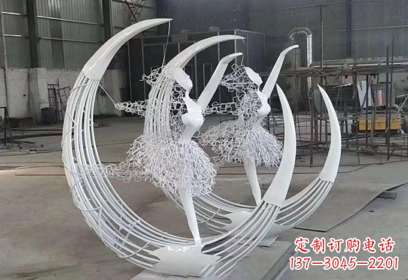 金华不锈钢女孩雕塑跳芭蕾舞的精灵