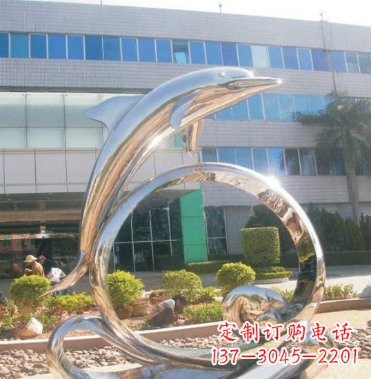 金华不锈钢海豚雕塑精致而灵动
