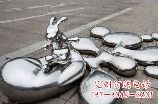金华不锈钢兔子雕塑