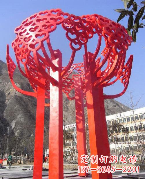 金华不锈钢树叶雕塑