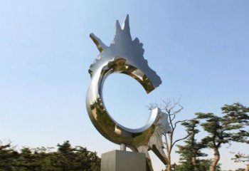 金华不锈钢抽象龙头雕塑