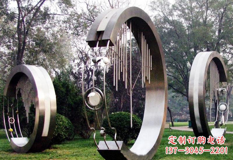 金华不锈钢圆环雕塑——聆听之美