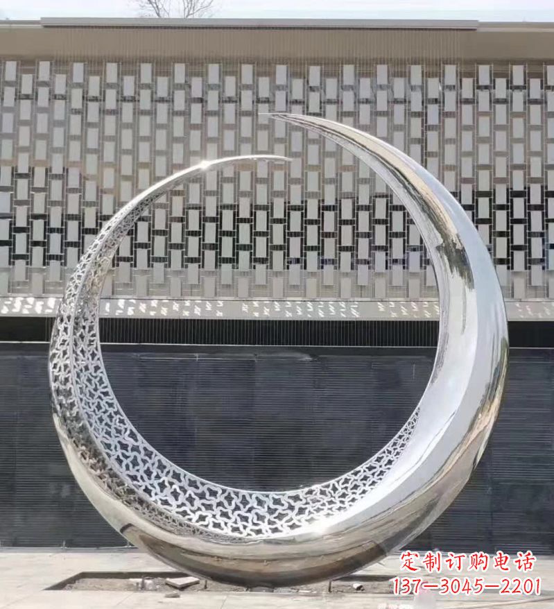 金华不锈钢月亮雕塑精美的艺术之作