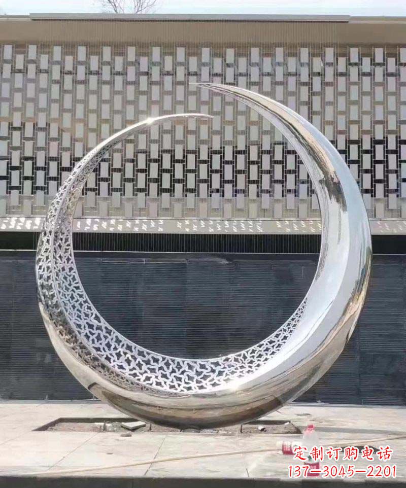 金华不锈钢月亮雕塑给美丽的夜晚添彩