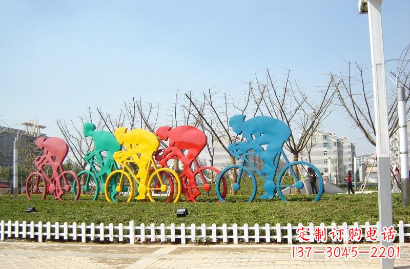 金华不锈钢抽象自行车雕塑