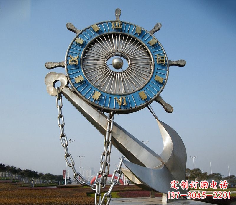 金华不锈钢船舵雕塑展现精湛工艺