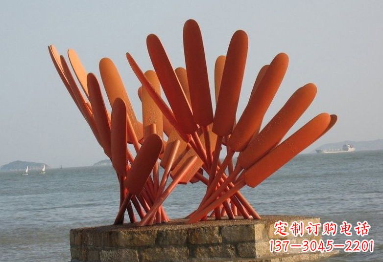 金华不锈钢船桨雕塑经典的海洋景观
