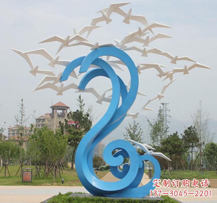 金华新题目精美不锈钢大雁雕塑