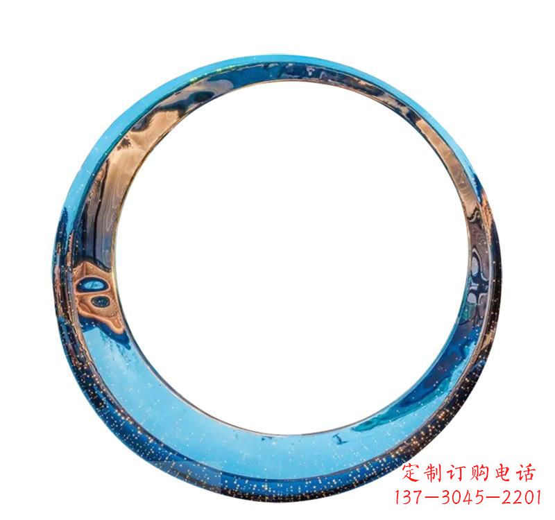 金华不锈钢创意景观圆环雕塑——美化城市的创意艺术
