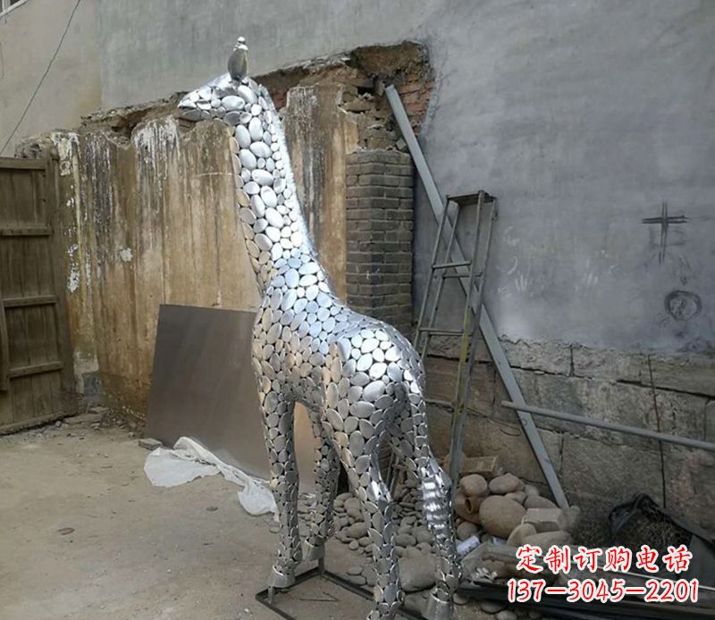 金华精美不锈钢长颈鹿雕塑