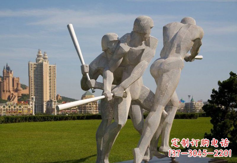金华棒球雕塑象征着美好回忆