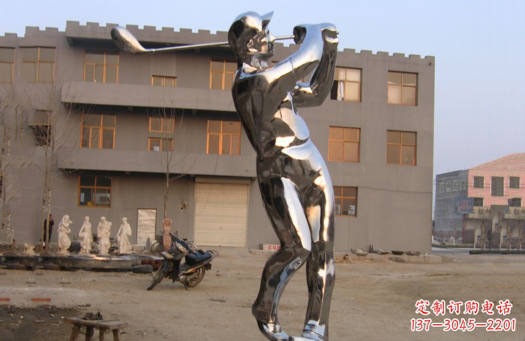 金华不锈钢打造高尔夫球雕塑