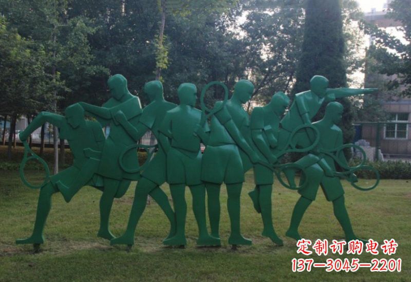 金华不锈钢羽毛球人物雕塑精美绝伦