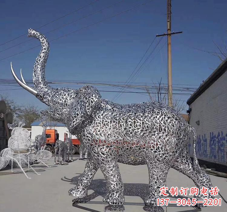 金华不锈钢大象雕塑象征力量与美丽