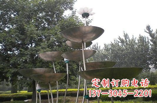 金华不锈钢大型荷叶雕塑