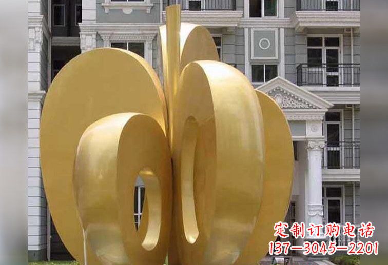 金华不锈钢大型苹果雕塑