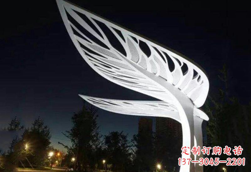 金华不锈钢大型树叶雕塑