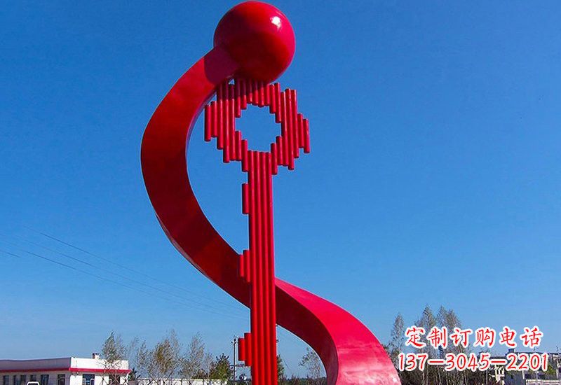 金华不锈钢大型抽象钥匙雕塑