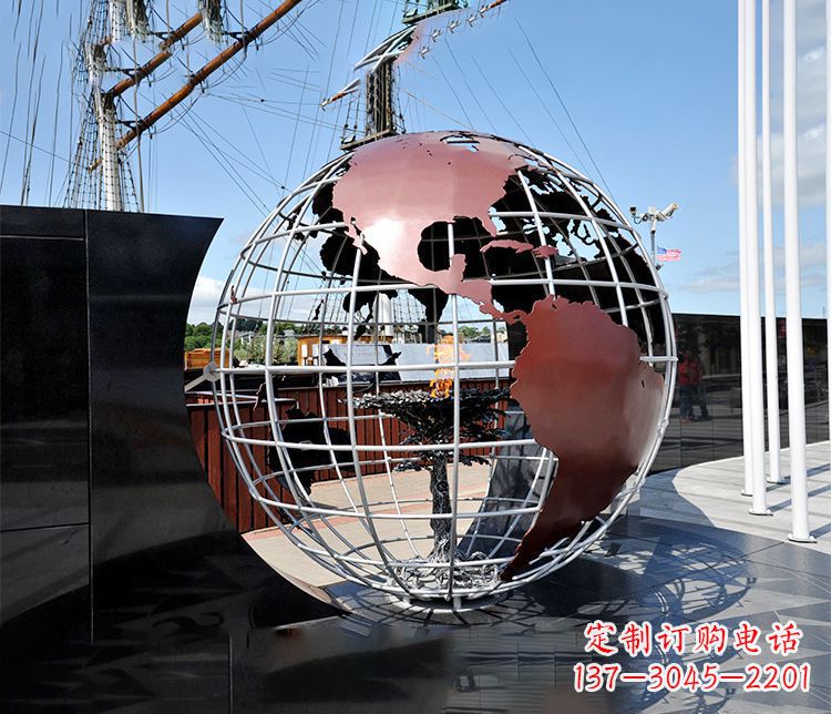 金华不锈钢大型地球仪雕塑精美纳米艺术
