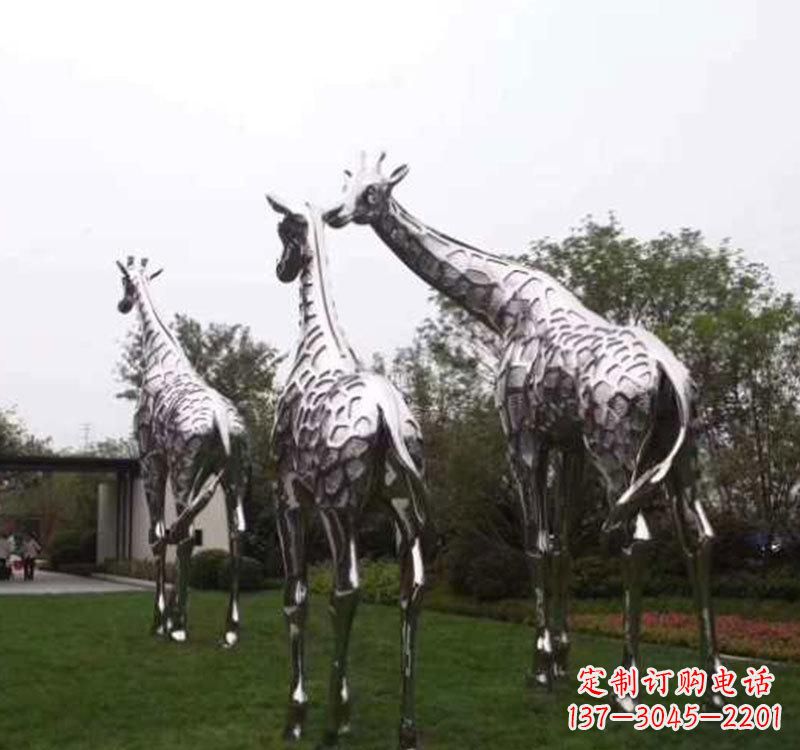 金华不锈钢大型长颈鹿雕塑