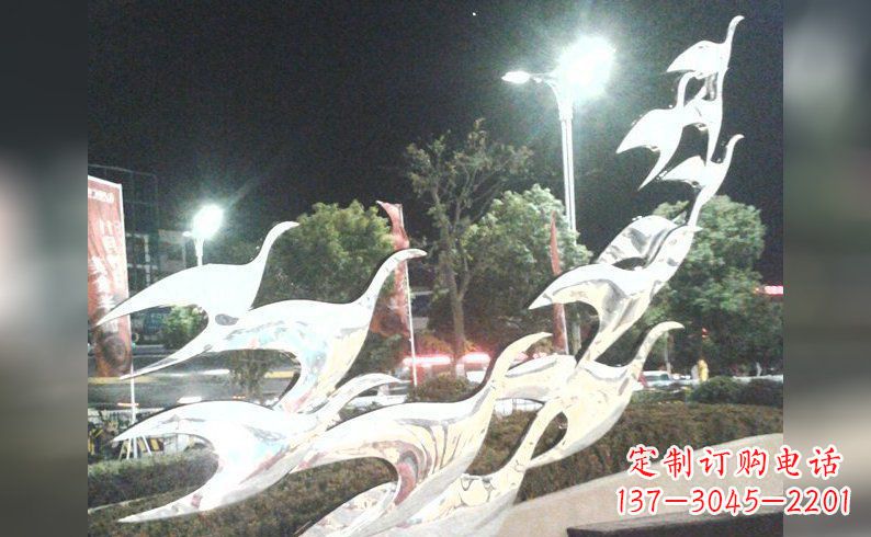 金华不锈钢大雁雕塑——灿烂的翱翔