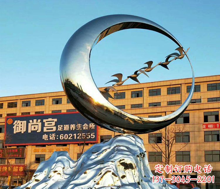 金华不锈钢大雁雕塑精美的艺术之作