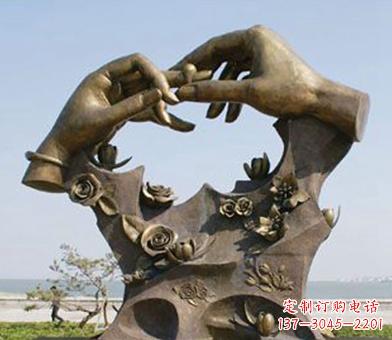 金华不锈钢戒指雕塑表达爱的艺术精品