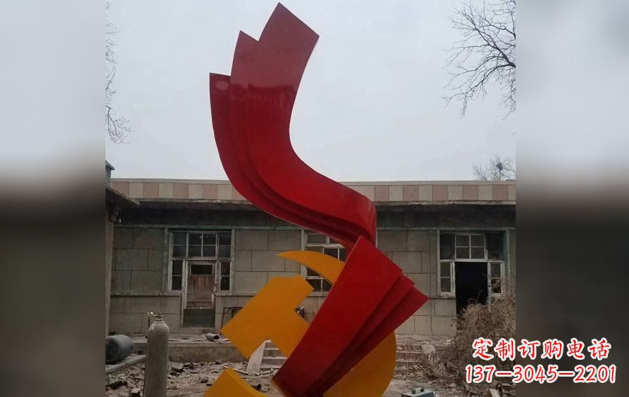 金华不锈钢党徽雕塑——为共产主义奠基