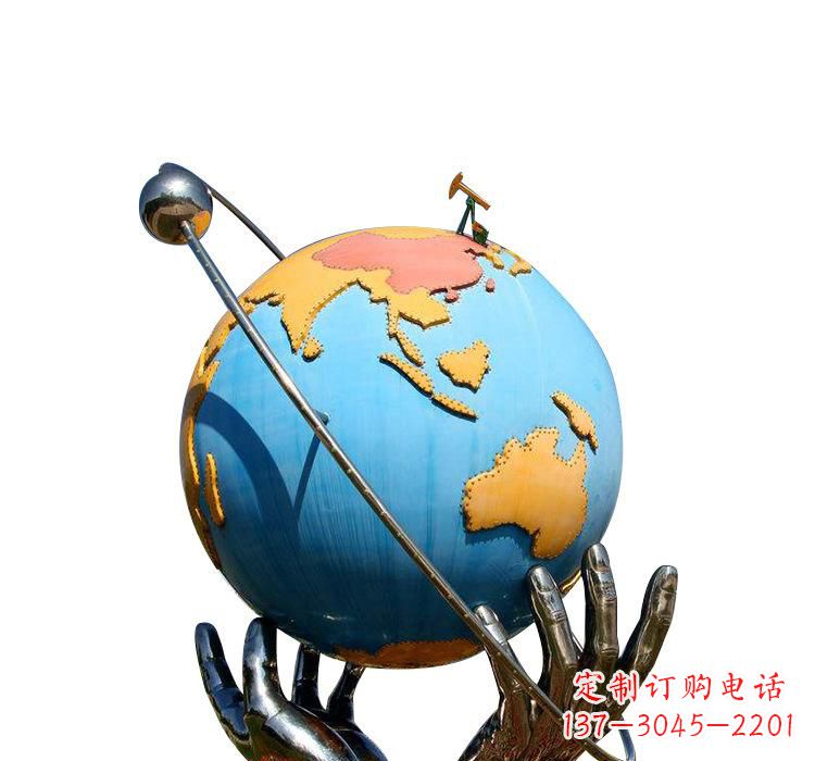 金华不锈钢地球雕塑象征着世界和平