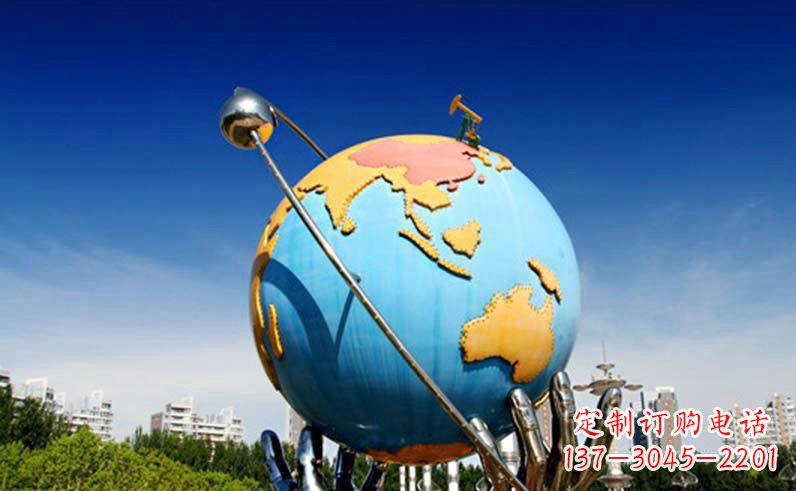 金华不锈钢地球仪雕塑精致的艺术之作
