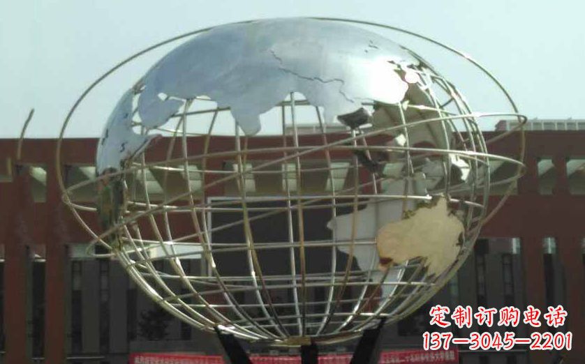 金华不锈钢地球仪雕塑象征地球的美丽