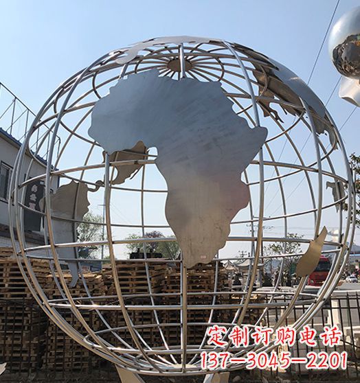 金华不锈钢地球仪雕塑精美的艺术作品